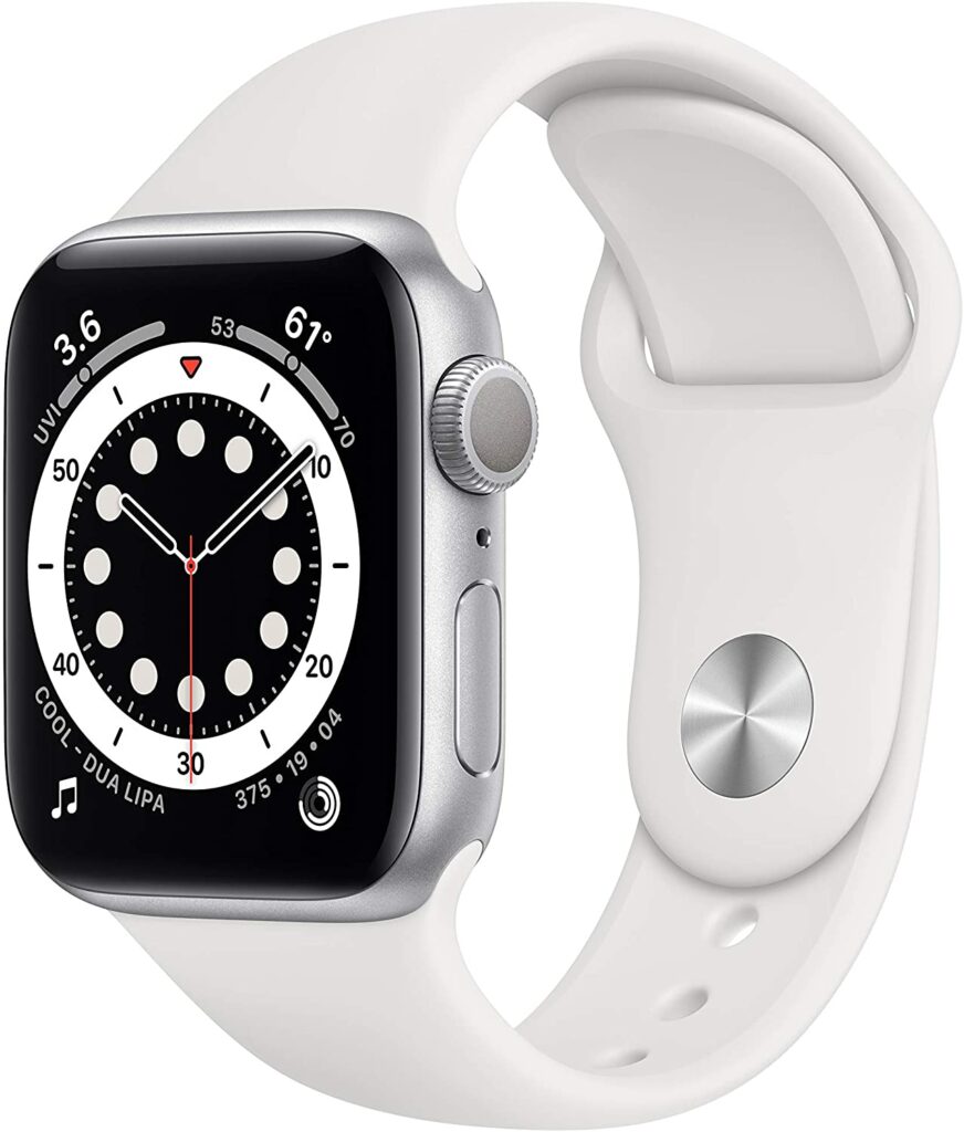 New Apple Watch Series 6 (GPS, 40mm) - Silver Aluminum Case with White Sport Band